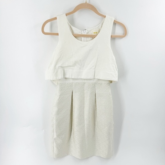 ✅ Anthropologie Chanterie Ponte Sheath by Maeve SIZE 0 PETITE IN CREAM - Picture 2 of 8